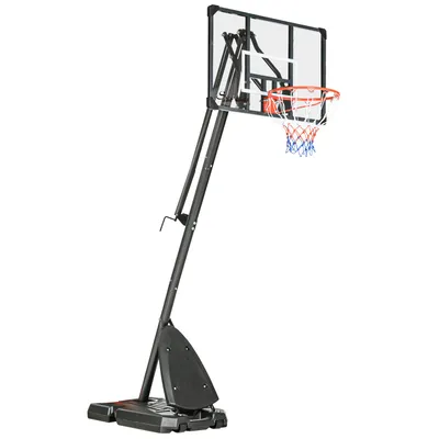 Produktbild von Höhenverstellbarer Basketballständer 293-350 cm mit rollbarem Backboard aus Stahl für Garten & Sportplatz