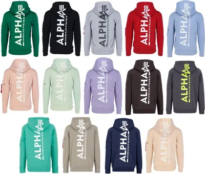Produktbild von ALPHA INDUSTRIES BACK PRINT HOODY Herren Kapuzenpullover, Größe:XXL, Farbe:03 Black