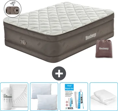 Immagine prodotto di Materasso gonfiabile Bestway - 2 persone - 152 x 203 x 51 cm - Marrone - Accessori inclusi