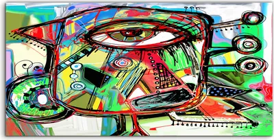 Produktbild von Coloray Acrylbild 140x70  Wandbild Acrylbilder Kunstwerk von Gekritzelvogel