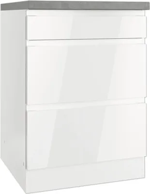 Produktbild von Held Möbel Auszugunterschrank Kiel BxTxH 60 x 60 x 86 cm weiß hochglanz zerlegt 451.2.6340