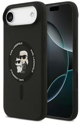 Zdjęcie produktu dla Etui Karl Lagerfeld Silicone Karl&Choupette Ring Magsafe Do Iphone 17 Air - Czarne