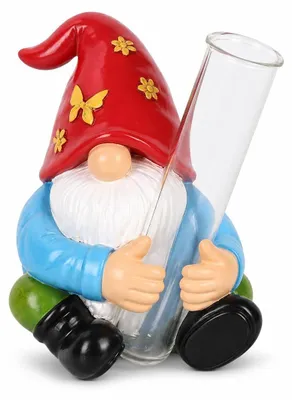 Wandkobold mit Reagenzglas-Vase, Garten-Deko, 2 Designs