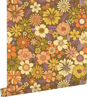 Zdjęcie produktu dla ESTAhome Tapeta retro kwiaty terakota 50 x 900 cm
