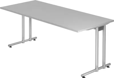 Produktbild von bümö Schreibtisch Serie-N - Nachbildung: Grau, Größe:  180 x 80 cm
