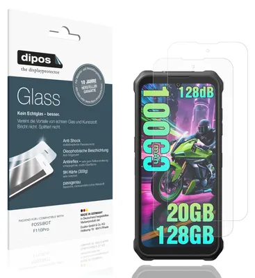 Produktbild von 2x Schutzfolie für FOSSiBOT F110Pro matt - Anti-Shock 9H Folie dipos Glass Kunststoffglas