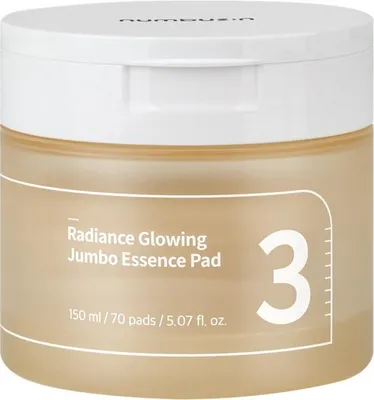 Zdjęcie produktu dla Numbuzin No.3 Radiance Glowing Jumbo Essence Pad 70ea - Rozświetlające płatki tonizujące