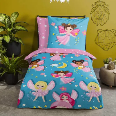 Obrázek produktu pro Dobré ráno Renforcé povlečení 135 x 200 cm + 1 x 80 x 80 cm víla barevná