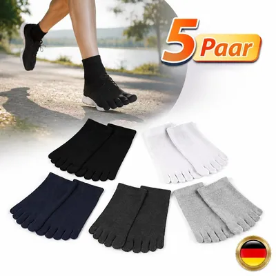 Produktbild von Herren Damen Zehensocken atmungsaktive Baumwoll-Socken für Sport und Alltag, 5 P