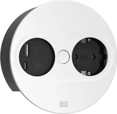 Produktbild von Einbausteckdose TWIST 2, rund, 2-fach, USB-Charger