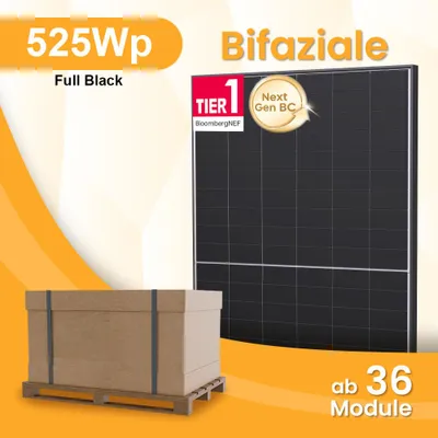 Produktbild von Powerness® LONGi Hi-MO X10 525Wp x36 BC Bifaziale Solarmodule für Balkonkraftwerke Photovoltaik Glas-Glas (36 Stück)