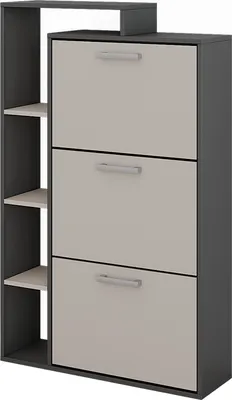 Obrázok produktu pre Sklápacia skrinka na topánky Vicco Orlando Antracitová/béžová 80 x 128.3 cm s 3 priehradkami, Model 53250