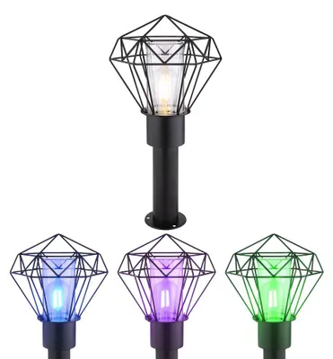 Produktbild von RGB LED Außen Stehlampe, Edelstahl, schwarz, H 50 cm