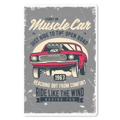 Produktbild von MuchoWow® Mauspad Mousepad Mancave - Auto - Vintage - Rot 18x27 cm - Mousepads - Maus Mat - Pad - Mausunterlage