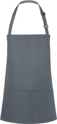 Produktbild von Karlowsky BLS6 | Kurze Latzschürze Basic mit Schnalle und Tasche - Farbe: Anthracite (ca. Pantone 432C) - Größe: 75 x 60 cm