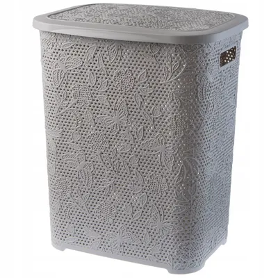 Image de KADAX Panier à linge "Aglio", Panier à linge 55L, Couleur grise