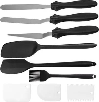 Immagine prodotto di Set di spatole in silicone - Utensili da cucina - 3 pezzi - Resistenti al calore - Bianco