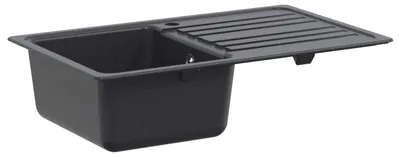 Productafbeelding van Keukenwastafel met afvoergedeelte, graniet, 76,5 cm x 46 cm x 28 cm