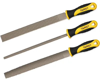 Produktbild von Holzfeilen Set 3tlg 200mm Flach Halbrund Rund für Holz und Kunststoff