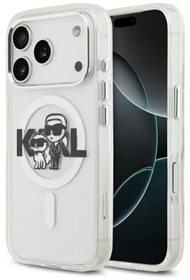 Zdjęcie produktu dla Etui Karl Lagerfeld IML Sketch Logo MagSafe do iPhone 17 Pro przezroczysty