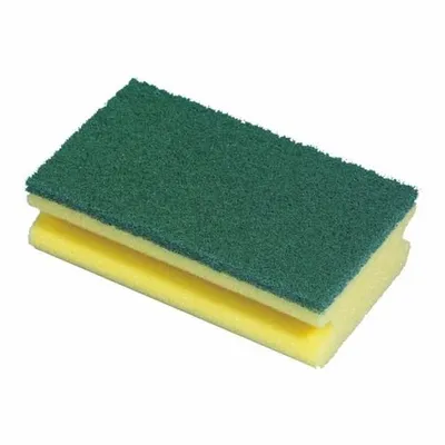 Produktbild von 24x Jumboschwamm eckig 4,1 cm x 15 cm x 8,5 cm gelb/grün mit Griffrille, kratzend