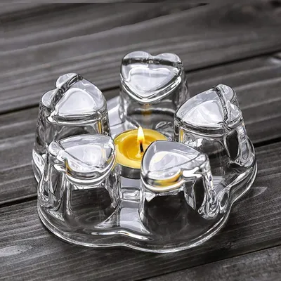 Imagen del producto de Calientaplatos infusor de vidrio transparente - Borosilicato - Base de 105 mm - 600 g