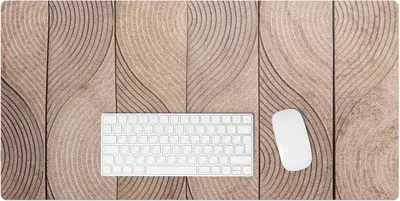 Produktbild von Holzwellen – Schreibtischunterlage – Rutschfeste Tischunterlage – Schreibtischmatte für Büro & Zuhause – Schreibunterlage – Mauspad – Tischmatte – 90 x 45 cm