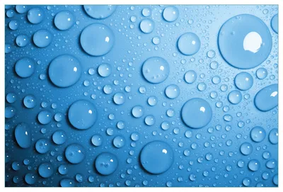 Produktbild von Wallario Küchenrückwand aus Glas, Größe: 90 x 60 cm, Motiv: Wassertropfen auf Blau | Spritzschutz | abwischbar | pflegeleicht | in
