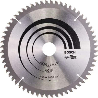 Image de Lame BOSCH 2608640433 Optiline Wood Ø 216 mm 60 dents pour scie à onglet et radiale