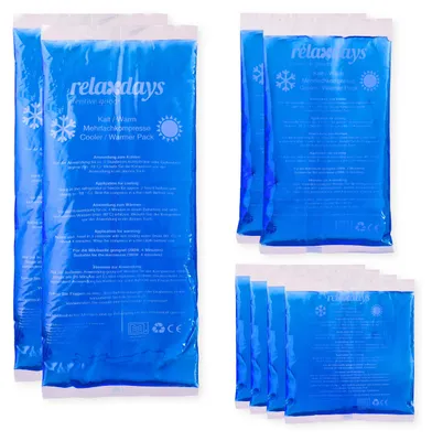 Image de Lot de 16 compresses réfrigérantes en gel, premiers secours, compresses réfrigérantes réutilisables, 3 tailles, compresses polyvalentes chaud-froid pour le sport, bleu