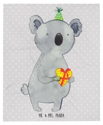 Produktbild von Mr. & Mrs. Panda Decke Koala Geschenk - Grau Pastell - Geburtstag, Bettdecke, Kuscheldecke, Party, Wohndecke, Bettüberwurf, Tagesdecke