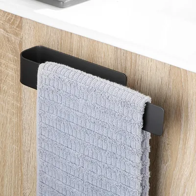 Produktbild von Handtuchhalter ohne Bohren - Schwarz Edelstahl Selbstklebend für Badezimmer