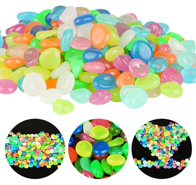 Produktbild von Dekorative leuchtende Glassteine, 300 Stück, Acryl, für Garten und Innenbereich
