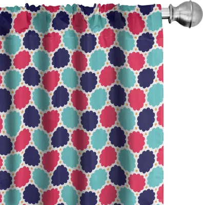 Produktbild von ABAKUHAUS Abstrakt Vorhänge, Gardinen, Simplistic Floral Contemporary Style Mosaik Effekte Kinder Frühlingssaison Muster, 2 Stück 75 x 175 cm, Mehrfarbig