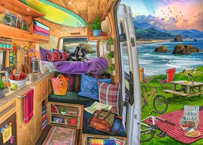 Zdjęcie produktu dla Puzzle 1000 elementów Widok z Kampera Ravensburger