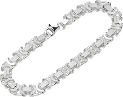 Produktbild von Armband 925 Sterling Silber 22,5cm Etruskerkette diamantiert Herren Armkette Neu