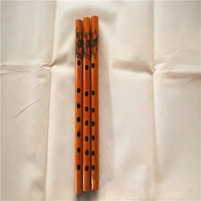 Bambus-Querflöte, 7 Löcher, bedruckt, für Anfänger, 33 mm