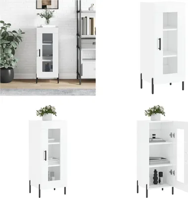 Produktbild von vidaXL Sideboard Hochglanz Weiß 34,5x34x90 cm Holzwerkstoff - Sideboard - Sideboards - Schrank - Aufbewahrungsschrank