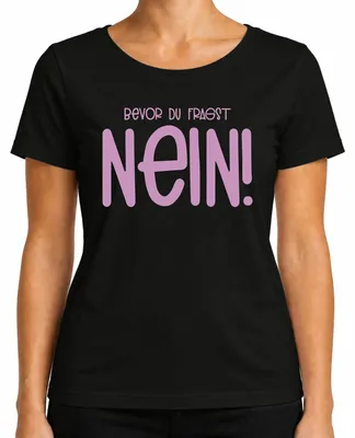 Imagen del producto de Antes de preguntar, ¡no! Camiseta para mujer, diseño sarcástico y humorístico, color , talla XL