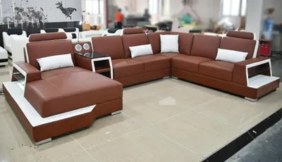 Produktbild von ecksofa led beleuchtet couch sofa eck ledersofa couchen wohnlandschaft garnitur