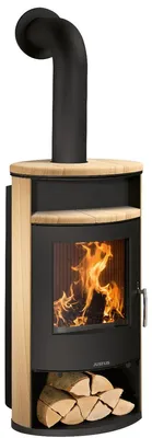 Produktbild von Justus Island Aqua II Wasserführender Kaminofen Stahl Schwarz / Sandstein