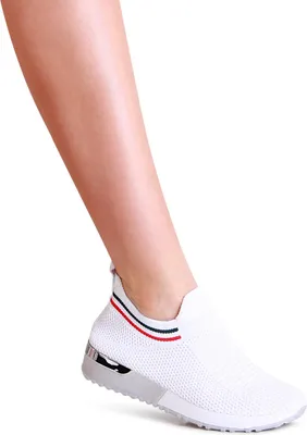 Produktbild von topschuhe24 2348 Damen Strick Sneaker Light Slipper, Farbe:Weiß, Größe:36 EU