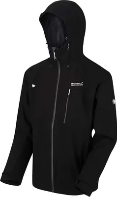 Produktbild von Regatta Birchdale Outdoorjacke Regenjacke Wasserdicht und Winddicht Herren, Größe:XL, Farbe:Schwarz