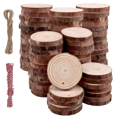 Produktbild von 80 Stück Holzscheiben für Wanddekoration und DIY-Projekte