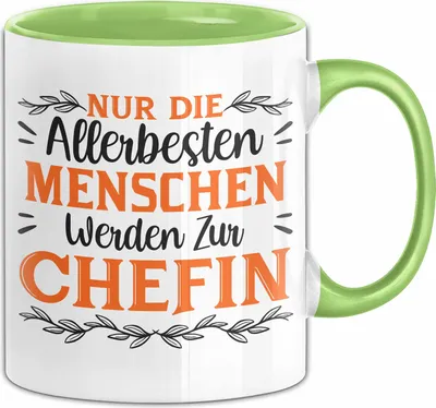 Produktbild von Chefin Tasse Geschenk Nur Die Allerbesteb Menschen Werden Zur Chefin Beste Chefin Vorgesetzte Kaffee-Becher (Grün)