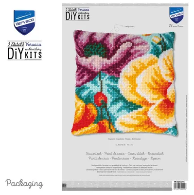 Produktbild von Vervaco PN-0207215 Kreuzstichkissen Mohnblumen