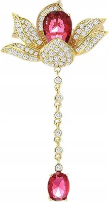 Produktbild von PINETS Blumenbrosche Kette 14K vergoldet
