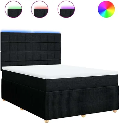Produktbild von vidaXL Boxspringbett mit Matratze Schwarz 140x190 cm Stoff