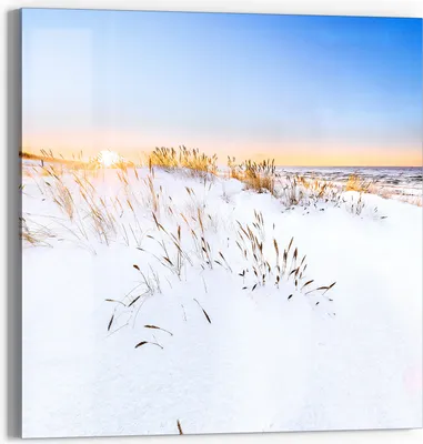 Produktbild von DEQORI Glasbild Echtglas 50x50 cm 'Schneelichter' Wandbild Bild modern Deko
