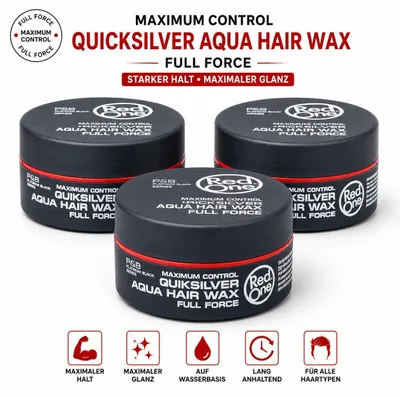 Produktbild von Red One Quicksilver Aqua Hair Wax 3er Set – 3x150ml Haarwachs